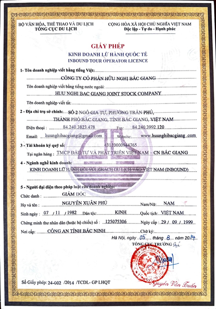 Giấy phép kinh doanh lữ hành quốc tê Giấy phép kinh doanh lữ hành quốc tê